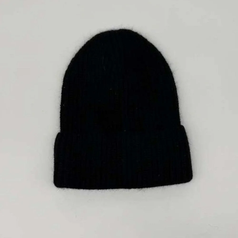 We11done Mirror‎ Logo Ribbed Beanie - Black - One Size - NIB